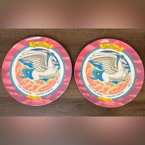 Disney Hercules Pegasus Plastic Plate 1997 Vintage Collectibles Set of 2
